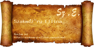 Szakmáry Ellina névjegykártya